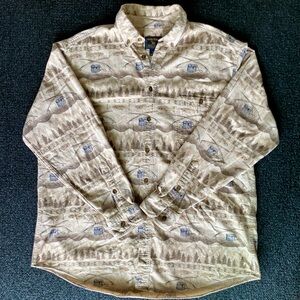 Vintage 90s Woolrich Men's Long Sleeve Flannel Fly Fishing Size XXL Button Down